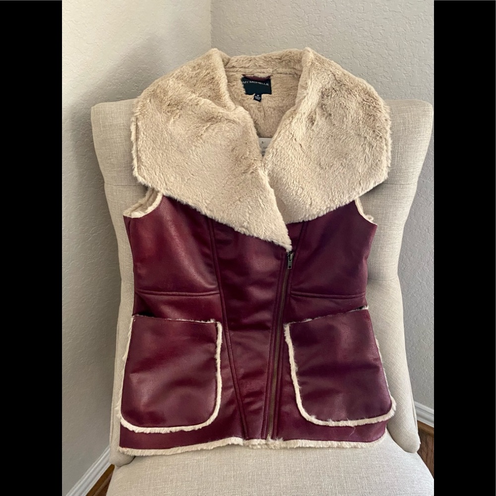 Brand New My Michelle Burgundy Vest